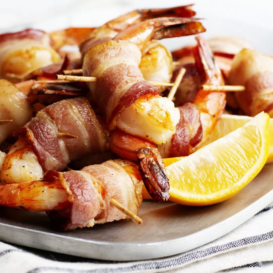 Bacon Wrapped Shrimp - Recipe photo by PinchandSwirl