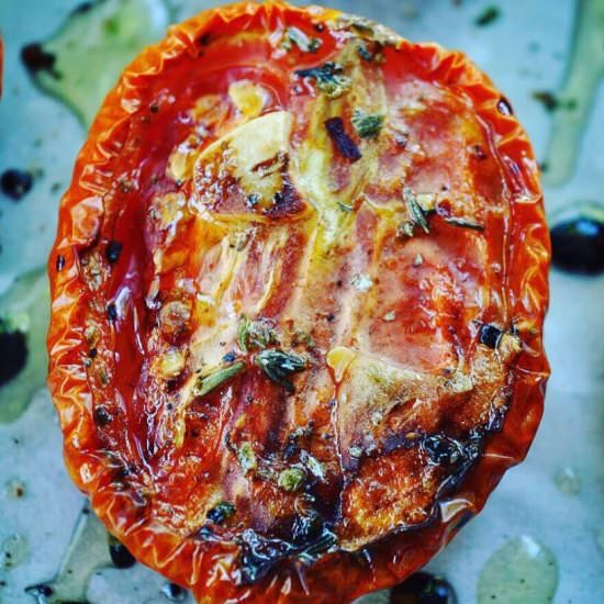 Slow Roasted Tomatoes - Recipe photo by AnotherFoodBlogger