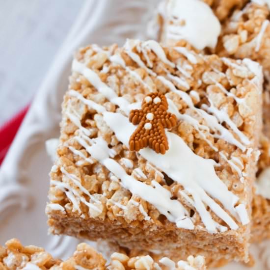 Gingerbread Rice Krispie Treats - Recipe photo by sugarspiceandglitter