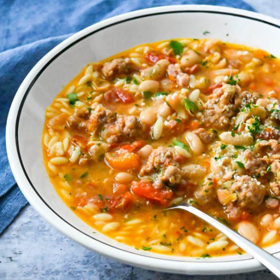 Traditional Italian Pasta Fagioli - Recipe photo by garlic and zest