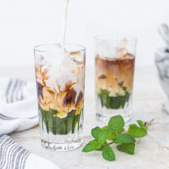 Iced Mint Coffee Latte - Recipe photo by mixed and measured