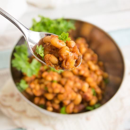 Sweet And Tangy Baked Beans - Recipe photo by cleanfooddirtygirl