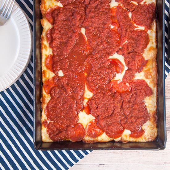 Detroit Style Pizza - Recipe photo by ramshacklepantry