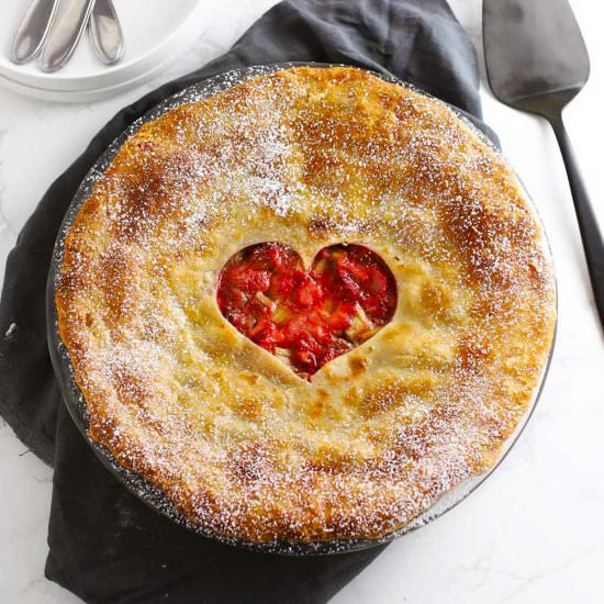 Easy Strawberry Rhubarb Pie - Recipe photo by Zestedlemon
