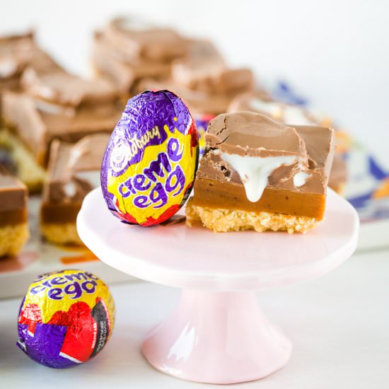 Cadbury Egg Caramel Shortbread - Recipe photo by amytreasurefood