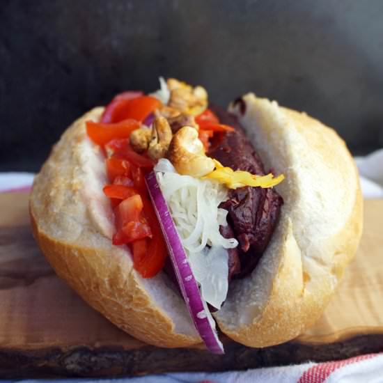 Beet & Taro Sausage - Recipe photo by Gillian Elizabeth