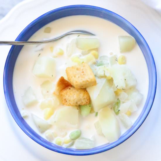 Vegan Corn Chowder - Recipe photo by veganblueberry