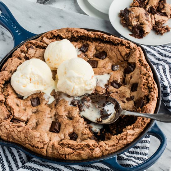 Toffee Chocolate Skillet Cookie - Recipe photo by GoodThingsBakingCo