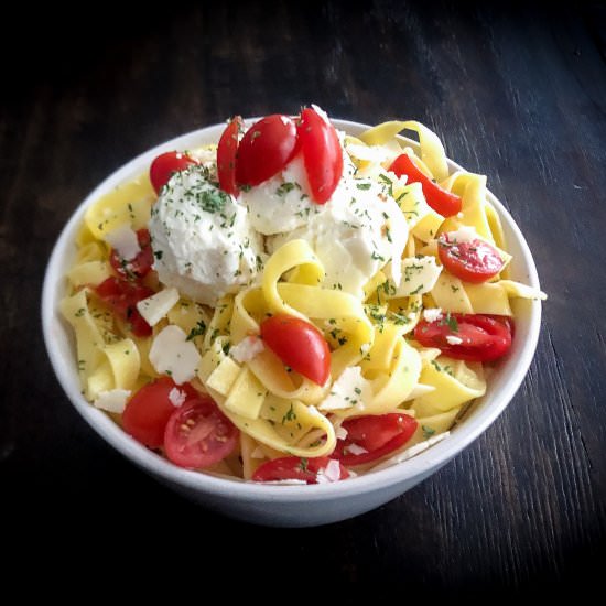 Fettuccine With Ricotta and Tomatoe - Recipe photo by Heartatworkrecipes