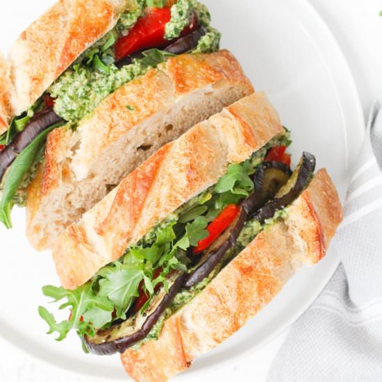 Roasted Eggplant Sandwiches - Recipe photo by This Savory Vegan