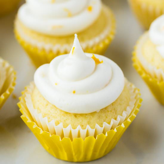 Mini Lemon Cupcakes - Recipe photo by Delicious Little Bites