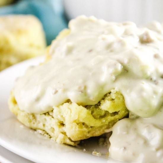 Best Vegan Biscuits and Gravy - Recipe photo by bakingyouhappier
