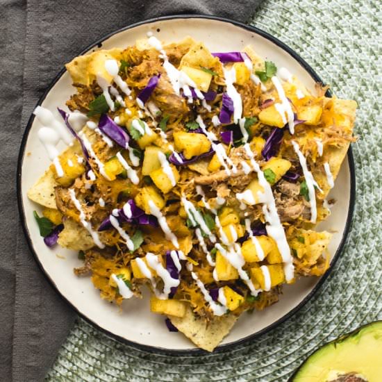 Hawaiian Kalua Pork Nachos - Recipe photo by More Than You Can Chew