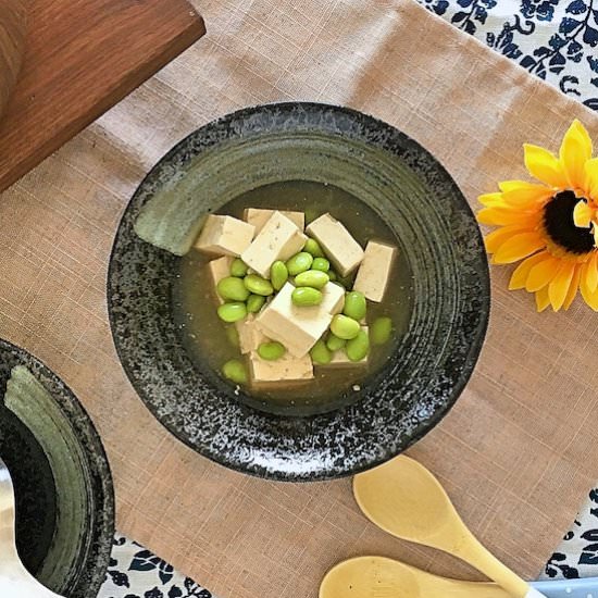 Tofu and Edamame Dish - Recipe photo by Homemade Japanese Food
