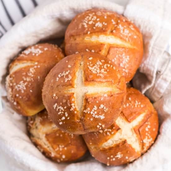 Homemade Pretzel Rolls - Recipe photo by Blessthismess