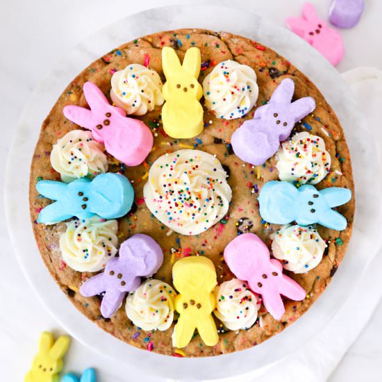 PEEPS® Cookie Cake - Recipe photo by Domestically Blissful