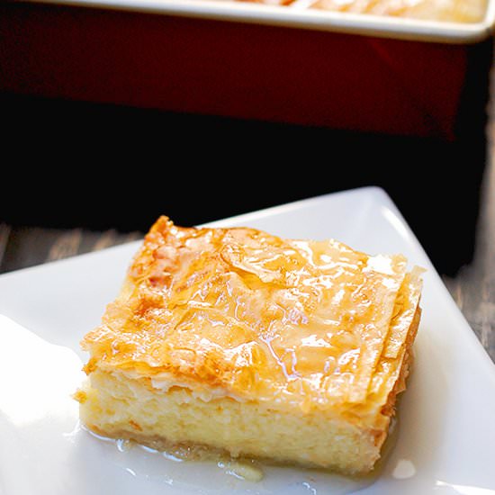 Greek custard pie (galaktoboureko) - Recipe photo by evabakes