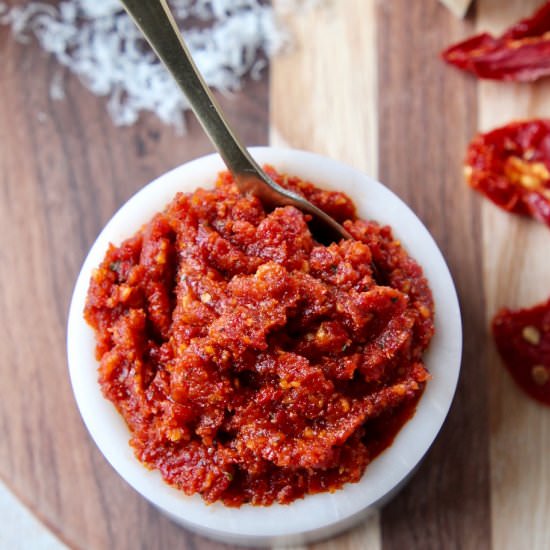 Sun Dried Tomato Pesto - Recipe photo by Whitney Bond