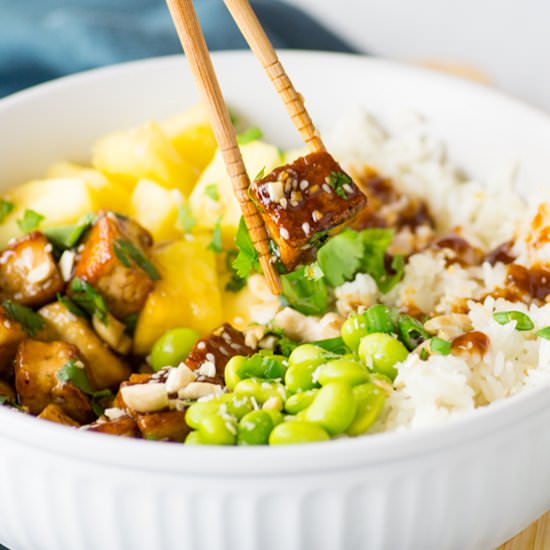 Vegan Teriyaki Tofu Bowls - Recipe photo by mindfulavocado