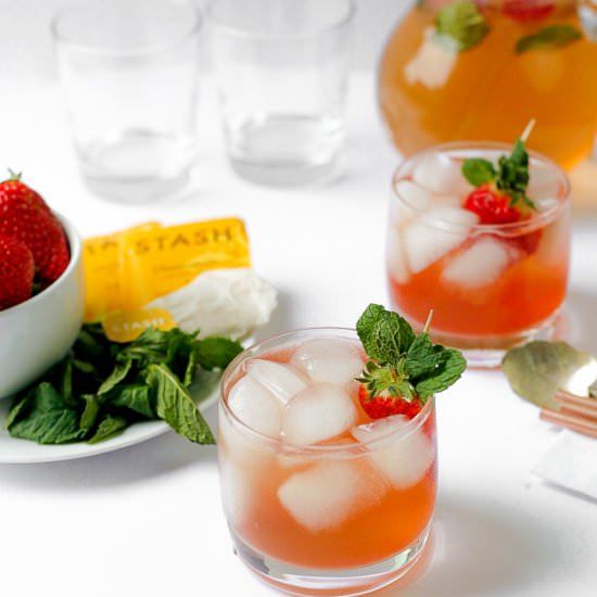 Chamomile Iced Tea with Strawberry - Recipe photo by thedomesticdietitian