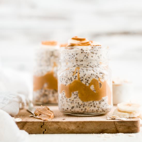 Peanut Butter Overnight Oats - Recipe photo by WhatMollyMade