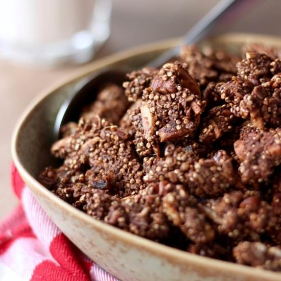 Chocolate Quinoa Cluster Granola - Recipe photo by theconscientiouseater