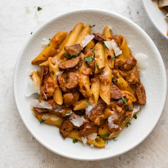 Easy Chorizo Pasta - Recipe photo by saltandlavender