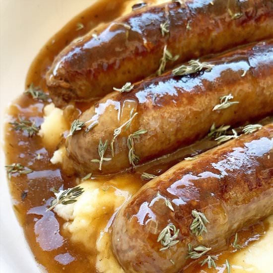 Instant Pot Bangers & Mash - Recipe photo by FitSlowCookerQueen