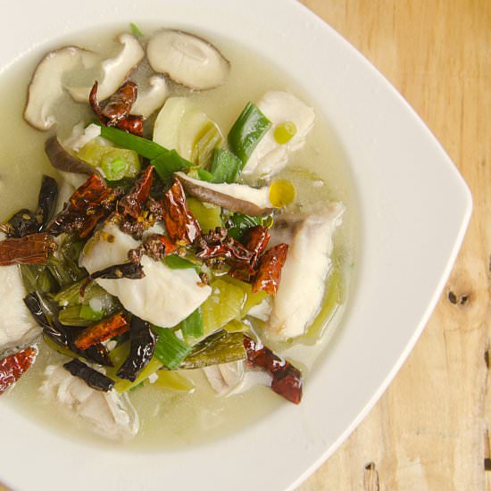 Sichuan Fish With Mustard Greens - Recipe photo by Hungry PeePor