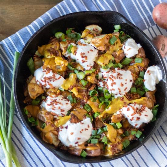 Loaded Vegan Roasted Red Potatoes - Recipe photo by 86Eats
