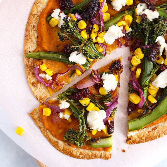 Butternut Squash Tortilla Pizza - Recipe photo by FitLiving Eats