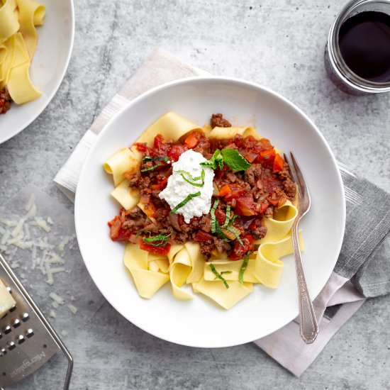 Easy Lamb Ragu with Fresh Mint - Recipe photo by FromScratchFast