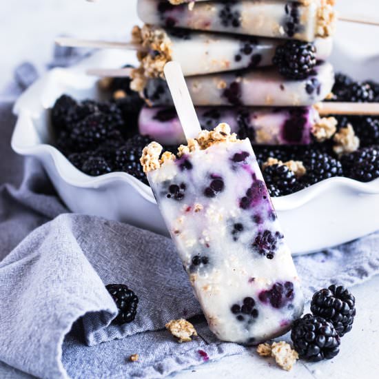 Blackberry Granola Popsicles - Recipe photo by GoodThingsBakingCo
