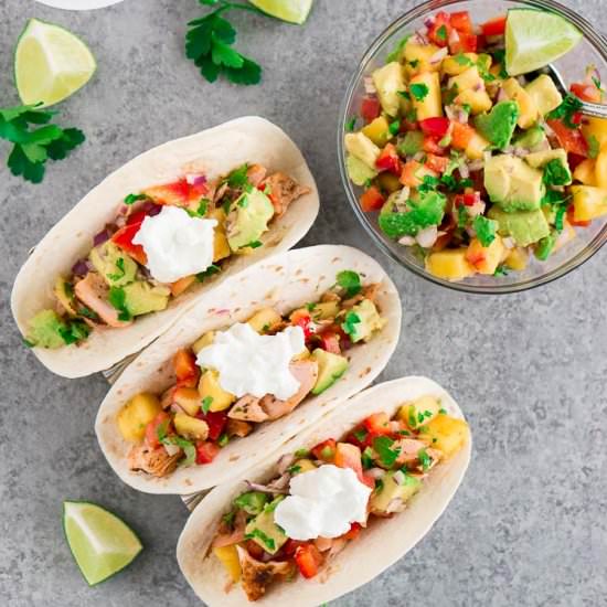 Blackened Salmon Tacos - Recipe photo by Delicious Meets Healthy