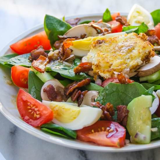 Spinach Bacon Warm Goat Cheese Salad - Recipe photo by garlic and zest