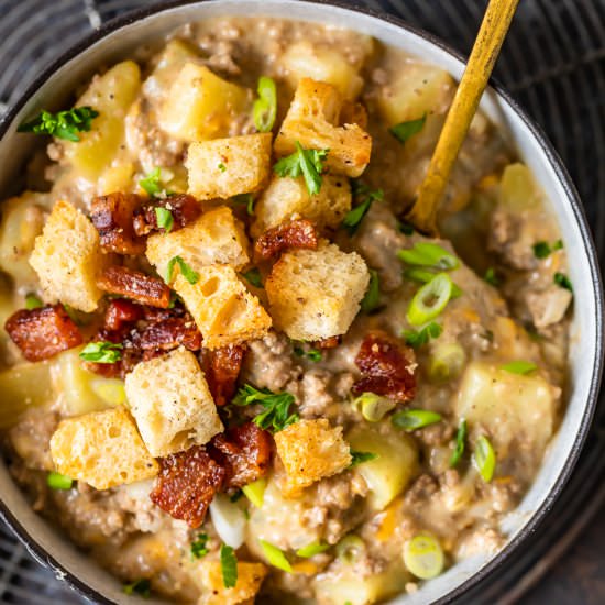 BACON CHEESEBURGER SOUP - Recipe photo by the cookie rookie