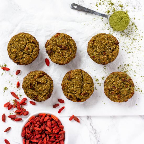Lemony Matcha Muffins - Recipe photo by wholly-plants