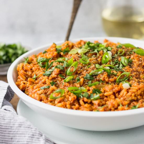 Vegetarian Jollof Rice - Recipe photo by Fork in the Kitchen