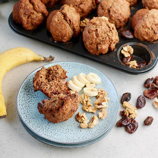No Sugar Banana Bran Muffins - Recipe photo by heynutritionlady