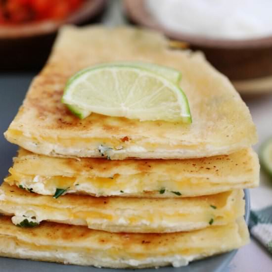 Cheese Quesadilla - Recipe photo by peasandpeonies