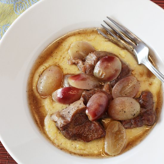 Pork cooked with grapes - Recipe photo by Food Gal