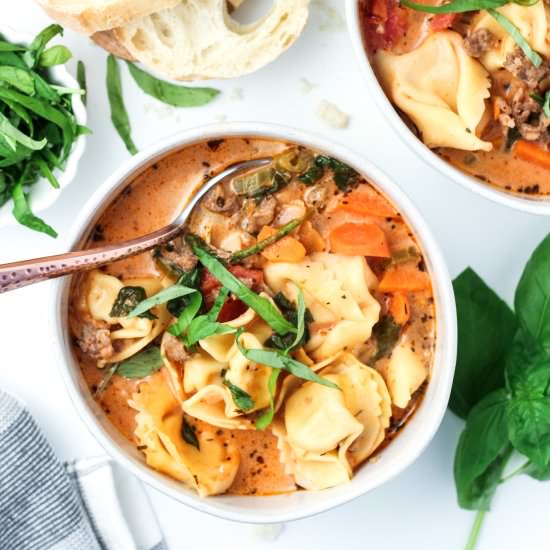 Creamy Tomato Tortellini Soup - Recipe photo by thesaucyfig
