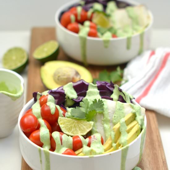 Fish Taco Bowls - Recipe photo by My Flourless Kitchen