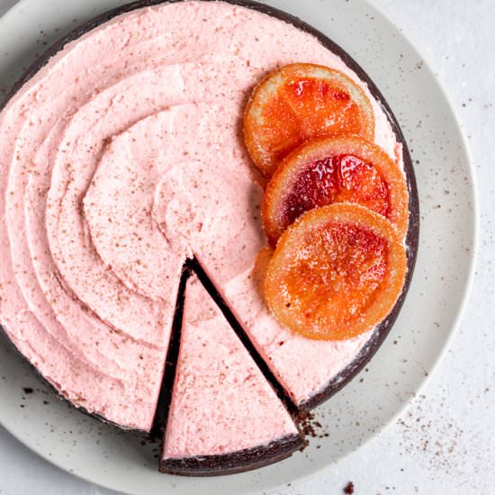 Vegan Blood Orange Chocolate Cake - Recipe photo by ShortGirlTallOrder