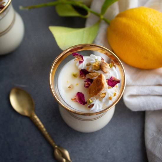 Lemon Cardamom & Rose Posset - Recipe photo by milkandcardamom