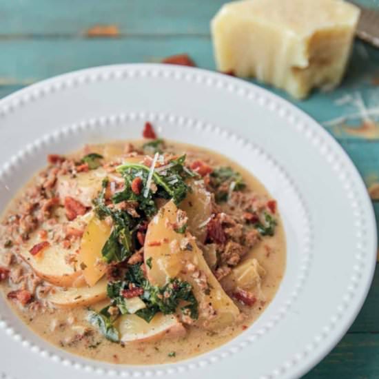 Rustic Sausage Potato Soup - Recipe photo by theprairiehomestead