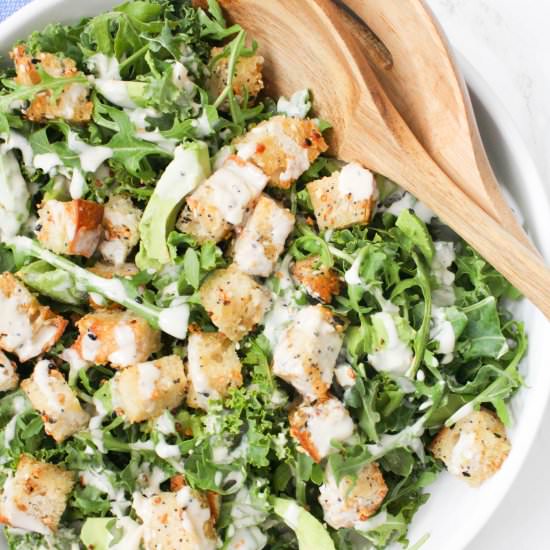 Vegan Avocado Kale Caesar - Recipe photo by This Savory Vegan
