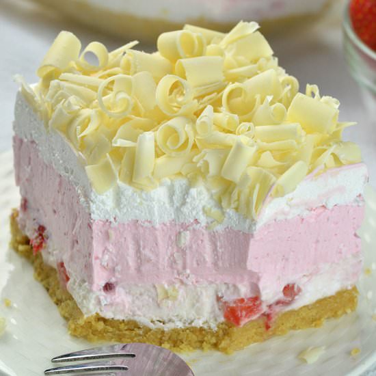 No Bake Strawberry Jello Lasagna - Recipe photo by omgchocolatedesserts