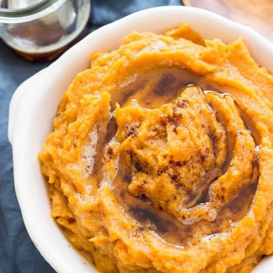 Cinnamon Mashed Sweet Potatoes - Recipe photo by Wicked Spatula