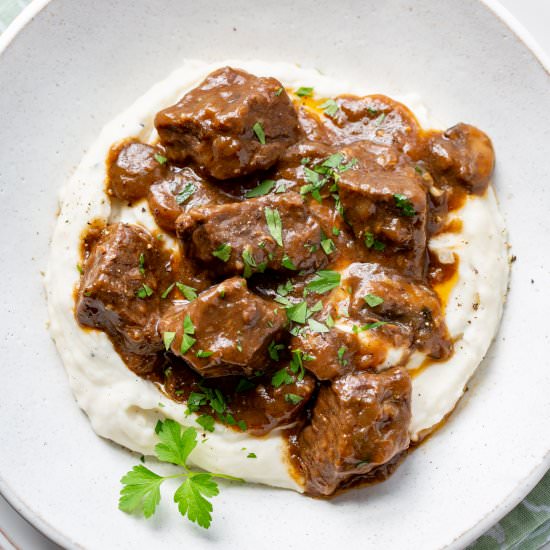 Beef Tips and Gravy - Recipe photo by Savingroomfordessert